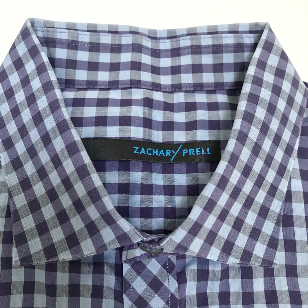 Zachary Prell Gingham Button Down - M - Picture 2 of 5
